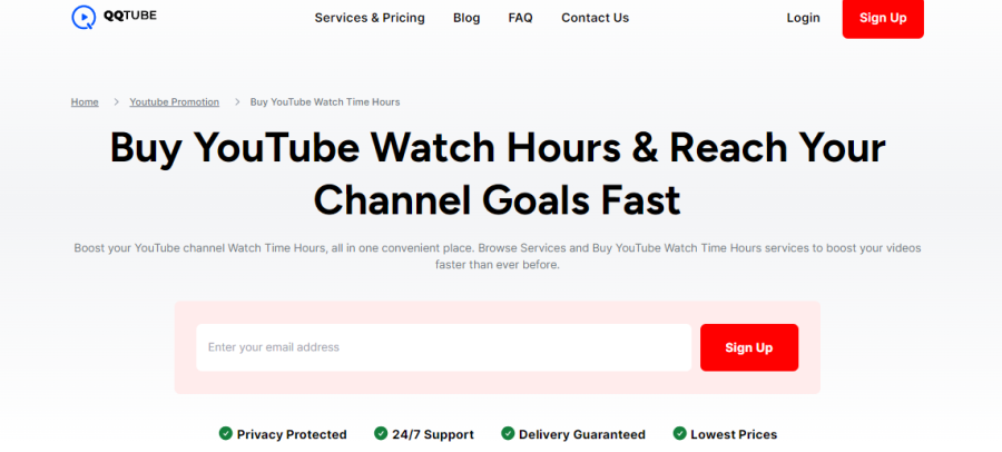 QQ Tube Buy YouTube Watch Hours