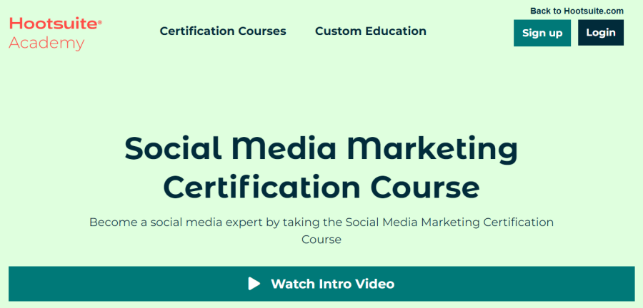 Hootsuite Academy Marketing Certification